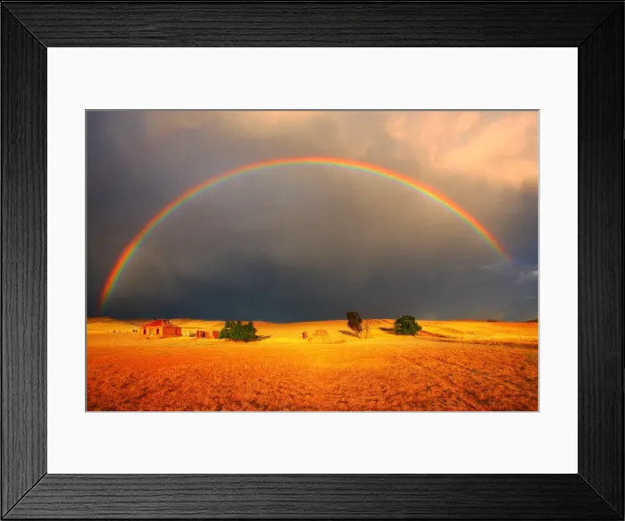 Framed Print : Rainbow over field Framed Print : Rainbow over field