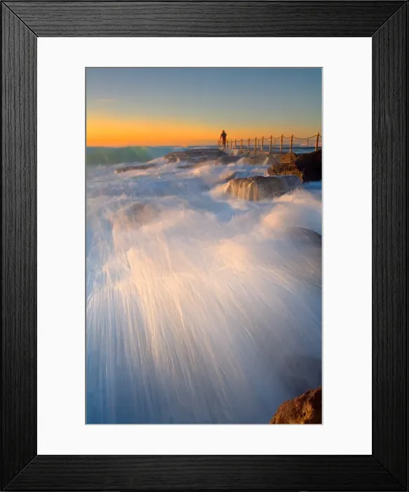 Framed Print : Surfer at early morning