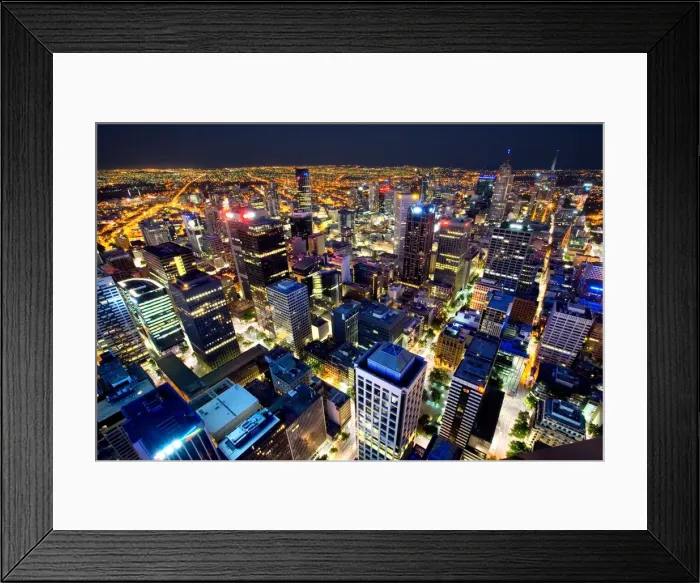 Framed Print : Night View of Melbourne