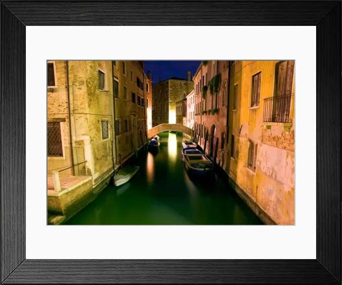 Framed Print : Venice Canals by night