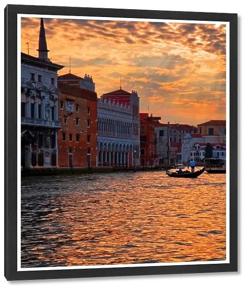 Sunset over grand canal, Venice, Italy