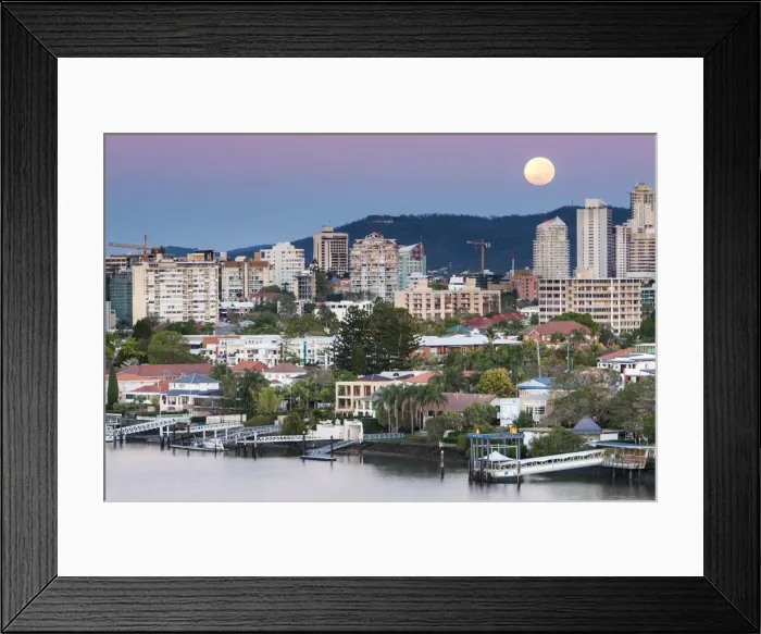 Framed Print : Moondance. Fantabulous Moonset and Sunrise on a cold Winter morning in Brisvegas Framed Print : Moondance. Fantabulous Moonset and Sunrise on a cold Winter morning in Brisvegas