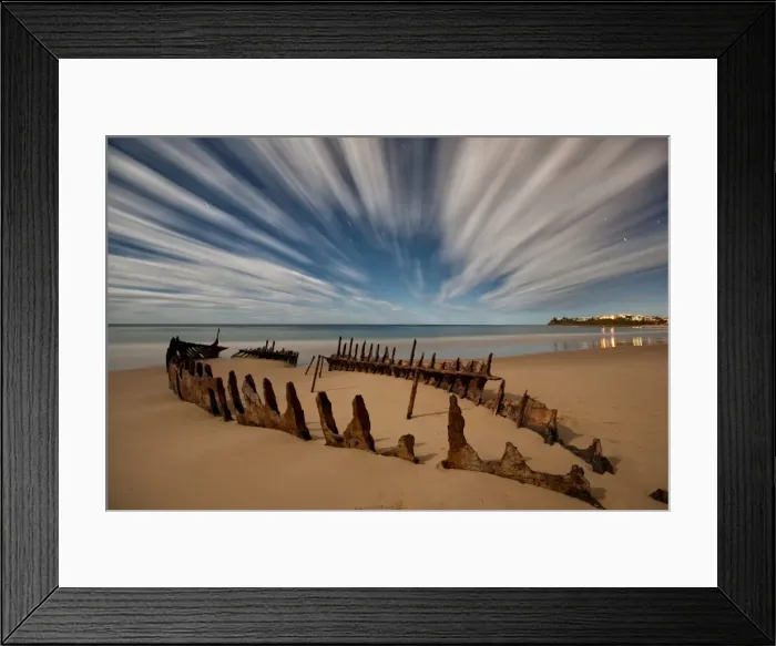 Framed Print : Skeleton in sand on beach, Sunshine Coast, Australia Framed Print : Skeleton in sand on beach, Sunshine Coast, Australia