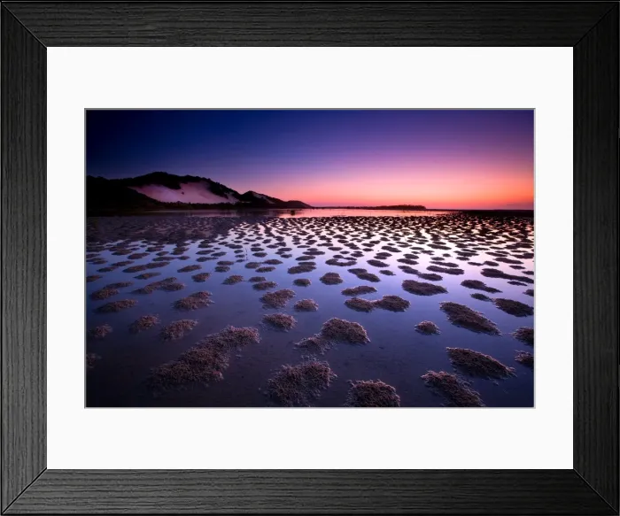 Framed Print : Sunset over beach