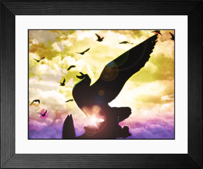 Framed Print : Bird Statue with Cloud Background Framed Print : Bird Statue with Cloud Background