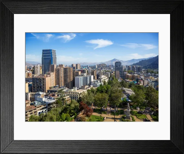 Framed Print : Skyline of Santiago City From Santa Lucia Hill, Santiago, Chile