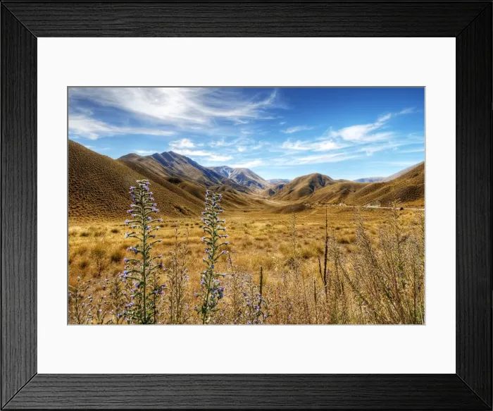 Framed Print : View of the Crown Range Summit in Otago, Wakatipu District, South Island, New Zealand