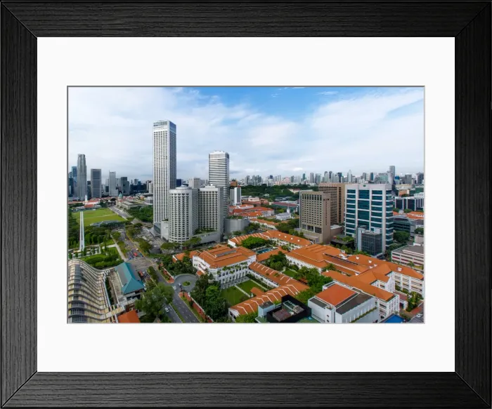Framed Print : Aerial View of Central Singapore Skyline Framed Print : Aerial View of Central Singapore Skyline