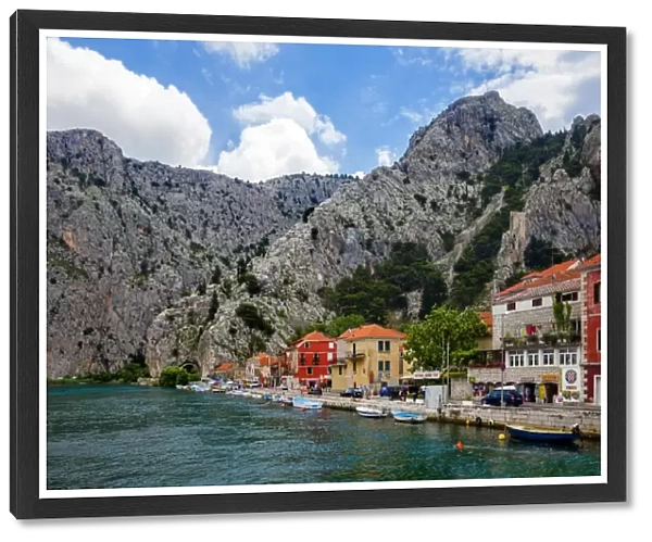 View of River Cetina and Rocky Crags in Omis, Split, Croatia