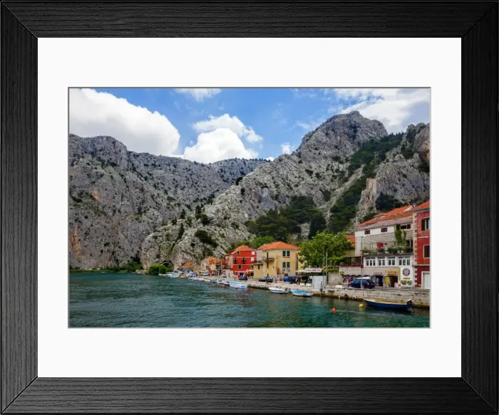 Framed Print : View of River Cetina and Rocky Crags in Omis, Split, Croatia