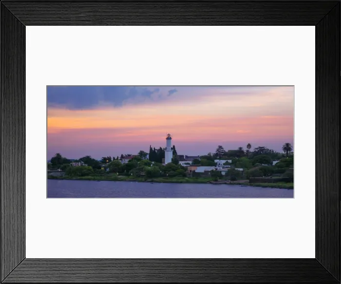 Framed Print : Sunset View of Colonia Lighthouse, Colonia del Sacramento, Uruguay
