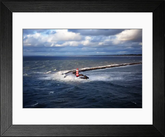 Framed Print : Lighthouse at the North Pier IJmuiden at the Mouth of North Sea, Velsen, North Holland, Netherlands Framed Print : Lighthouse at the North Pier IJmuiden at the Mouth of North Sea, Velsen, North Holland, Netherlands