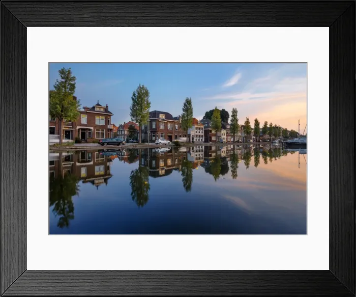 Framed Print : Sunrise Along the Kattensingel Canal, Gouda, South Holland, Netherlands