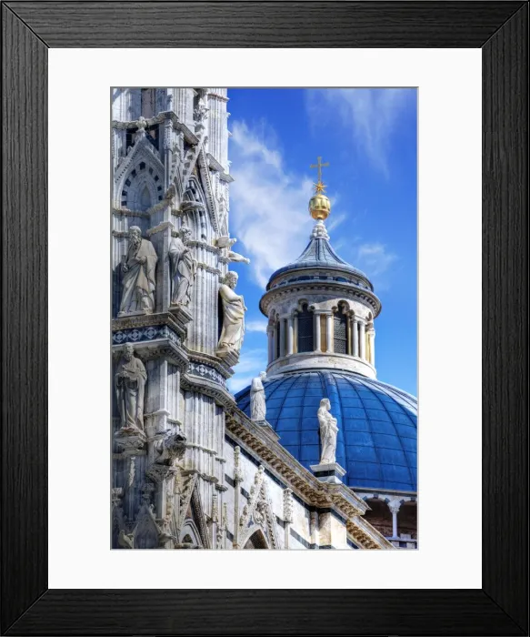 Framed Print : The Dome and Facade Sculptures of Siena Cathedral (Duomo di Siena), Siena, Tuscany, Italy