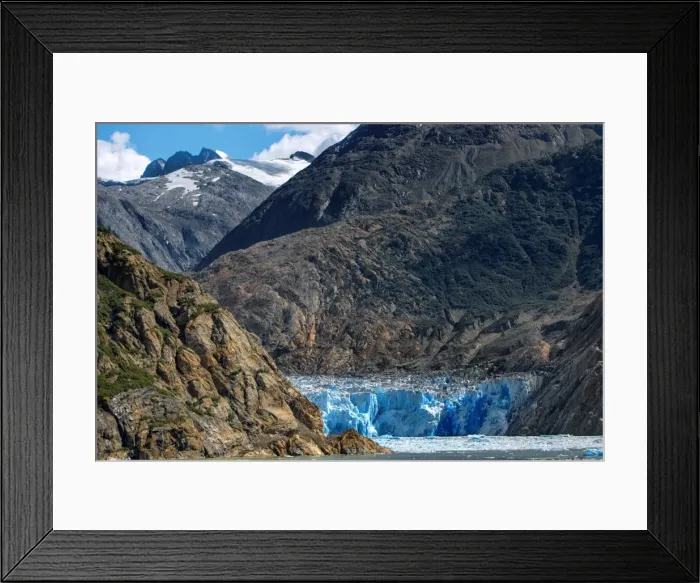 Framed Print : View of South Sawyer Glacier with Alaskan Mountains in Tracy Arm, Alaska, United States of America Framed Print : View of South Sawyer Glacier with Alaskan Mountains in Tracy Arm, Alaska, United States of America