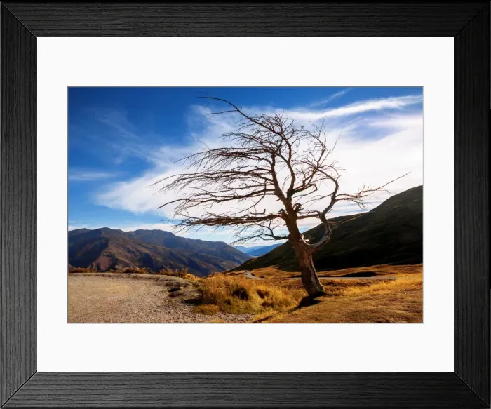 Framed Print : View of the Crown Range Summit in Otago, New Zealand Framed Print : View of the Crown Range Summit in Otago, New Zealand