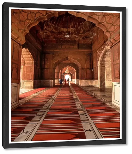 Inlay Detail of Interior Arches in Jama Masjid, Central Delhi, Delhi, India