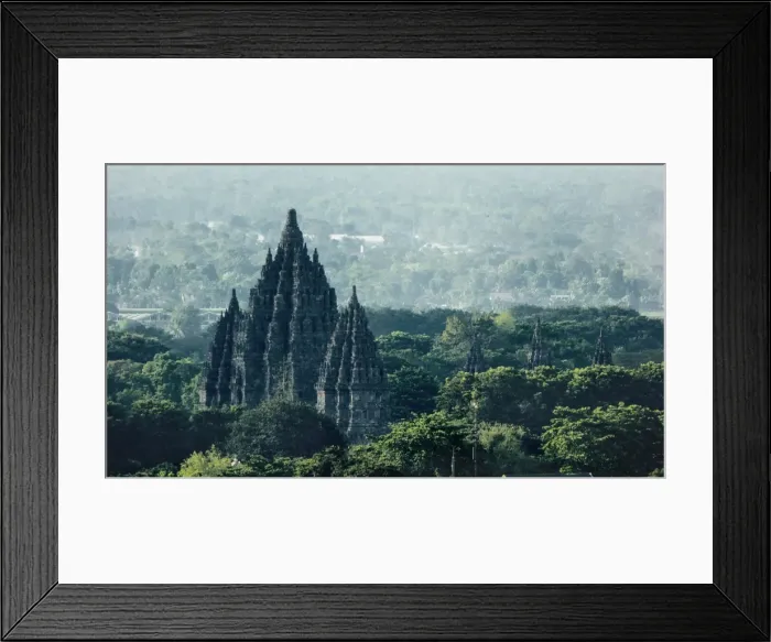 Framed Print : Aerial View of Prambanan Temple (Candi Rara Jonggrang), Northeast of Yogyakarta, Central Java, Indonesia Framed Print : Aerial View of Prambanan Temple (Candi Rara Jonggrang), Northeast of Yogyakarta, Central Java, Indonesia