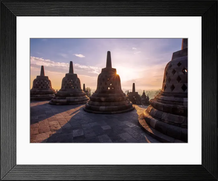 Framed Print : Sunrise at Borobudur, Magelang, Central Java, Indonesia Framed Print : Sunrise at Borobudur, Magelang, Central Java, Indonesia