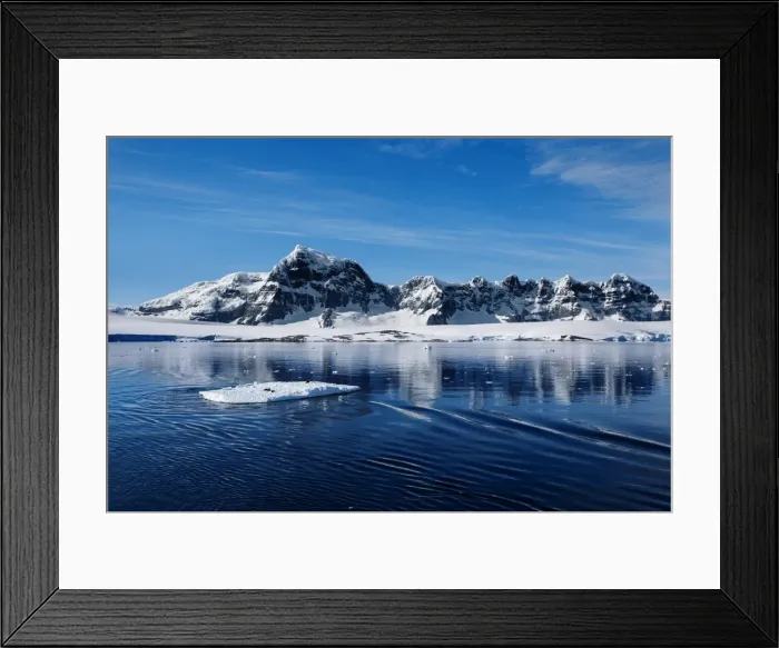 Framed Print : Mountain Range Along Danco Coast With a Floating Ice in the Foreground, West Coast Of The Antarctic Peninsula, Antarctica Framed Print : Mountain Range Along Danco Coast With a Floating Ice in the Foreground, West Coast Of The Antarctic Peninsula, Antarctica