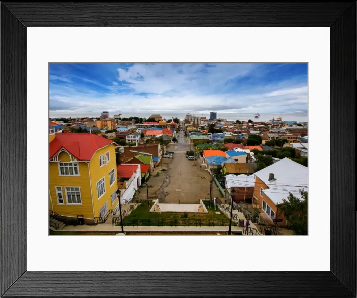 Framed Print : View of Northern Punta Arenas, Magallanes and Antartica Chilena, Chile, South America