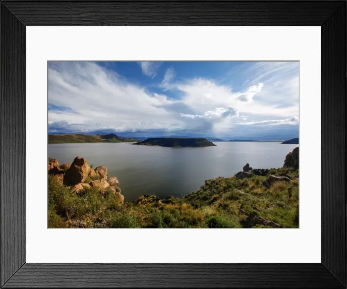 Framed Print : View of Lake Umayo (Laguna Umayo) From Sillustani, Atuncolla District of the Puno Region, Peru, South America
