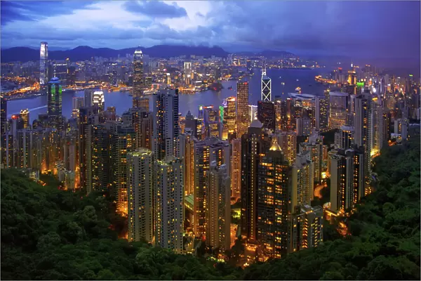 View of Victoria Harbour, Kowloon and Hong Kong Island From Victoria Peak, Hong Kong, China