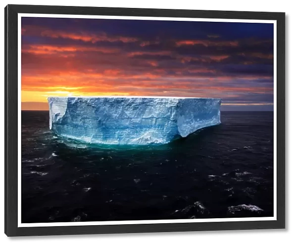 Sunset with Gigantic Tabular Iceberg, Antarctica