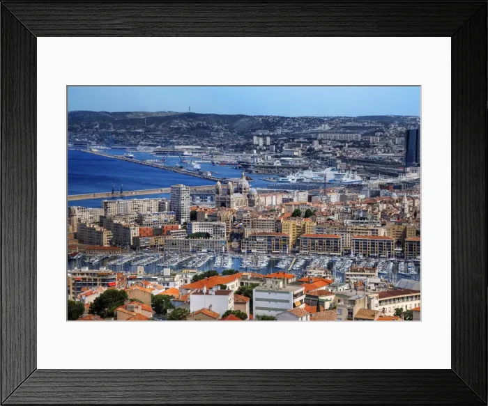 Framed Print : View of Marseille City and Cathedral, Marseille, France
