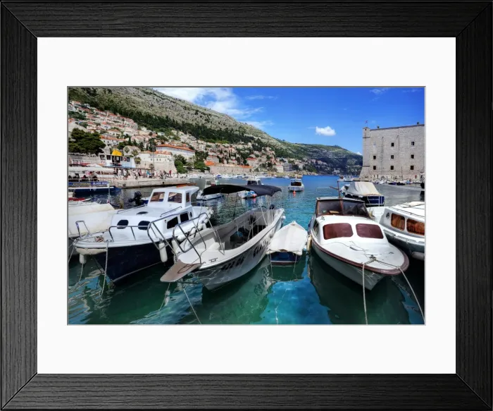 Framed Print : Old Harbour In The Walled City of Dubrovnik, Dalmatia, Croatia Framed Print : Old Harbour In The Walled City of Dubrovnik, Dalmatia, Croatia