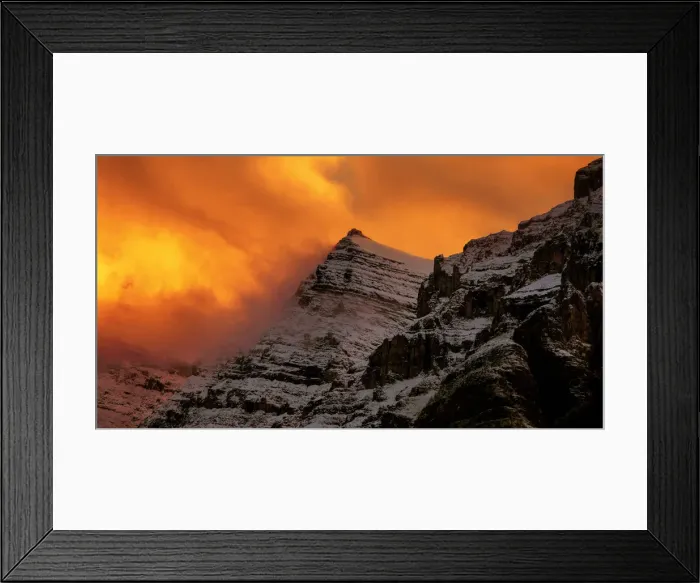 Framed Print : Intense Mountain Sunset Around Lake Louise, Banff National Park, Alberta, Canada
