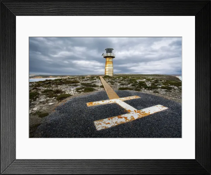 Framed Print : West Cape Lighthouse and Helipad, Innes National Park, Yorke Peninsula, South Australia