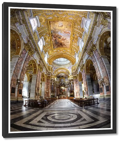 The Interior of San Carlo al Corso, Rome, Lazio, Italy