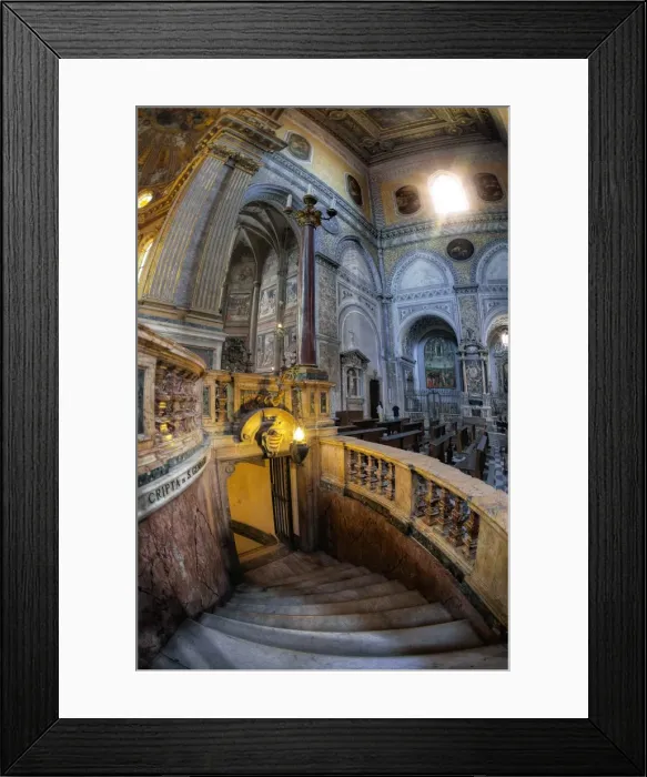 Framed Print : Stairs To The Royal Chapel of the Treasure of San Gennaro In Naples Cathedral, Italy