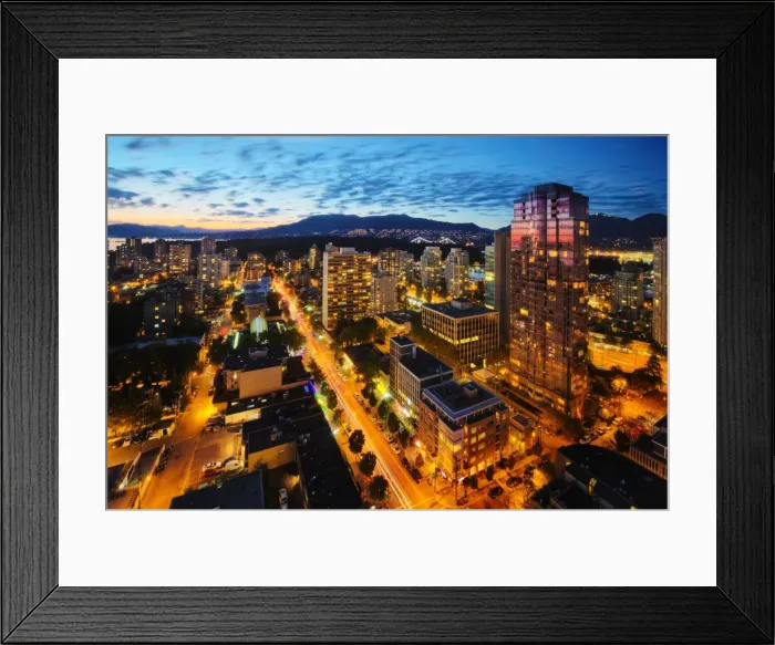 Framed Print : View of Robson Street, Vancouver, British Columbia, Canada Framed Print : View of Robson Street, Vancouver, British Columbia, Canada
