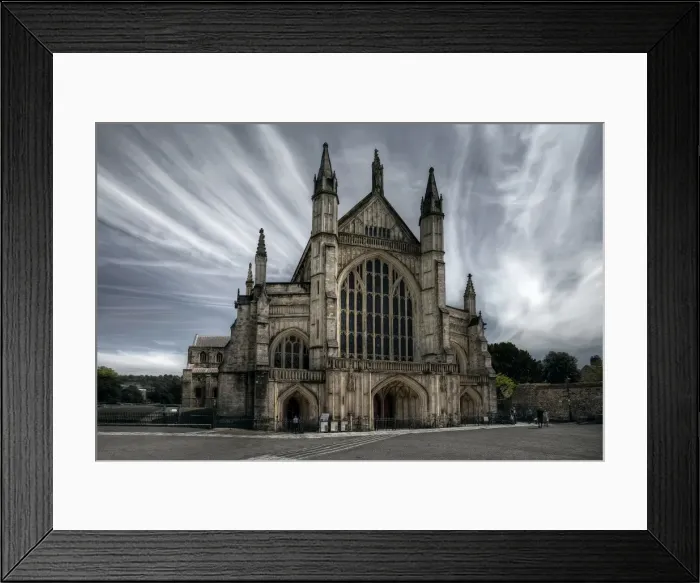 Framed Print : West Facade of Winchester Cathedral, Hampshire, England Framed Print : West Facade of Winchester Cathedral, Hampshire, England
