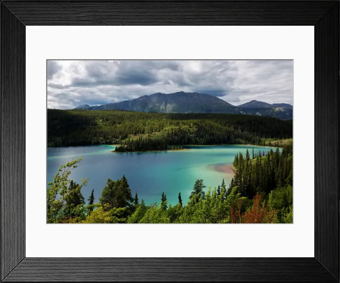 Framed Print : Emerald Lake From South Klondike Highway, Southern Yukon, Canada