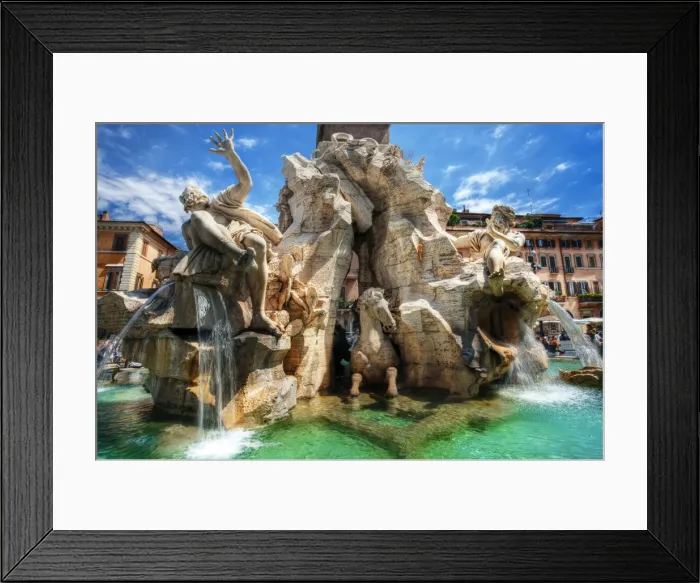 Framed Print : The Fountain of the Four Rivers in Piazza Navona, Rome, Lazio, Italy Framed Print : The Fountain of the Four Rivers in Piazza Navona, Rome, Lazio, Italy