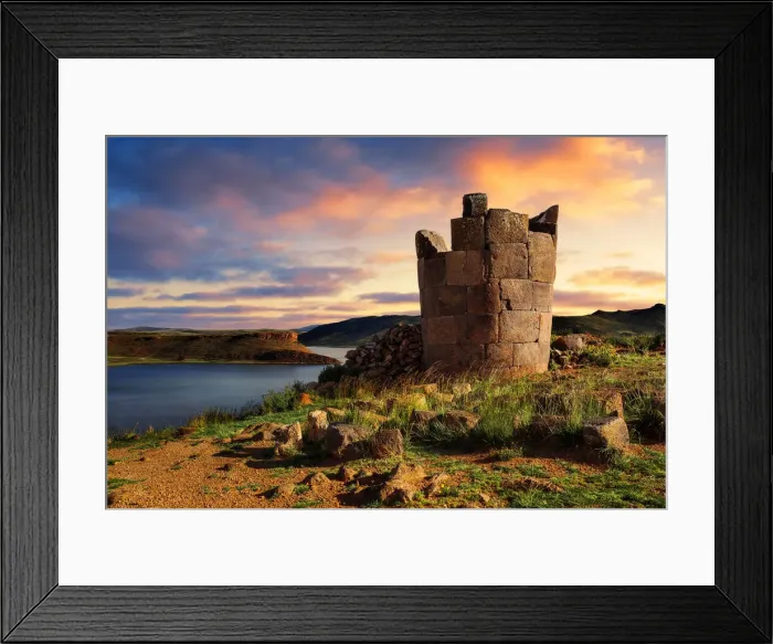 Framed Print : Chulpas de Sillustani, Lake Umayo, Puno, Peru, South America