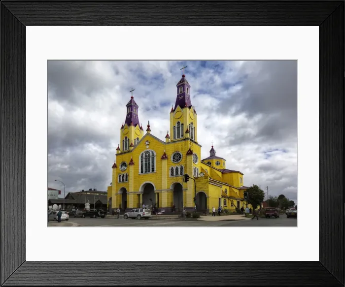 Framed Print : The Facade of Church of San Francisco, Castro, Chiloe Island, Los Lagos Region, Chile, South America