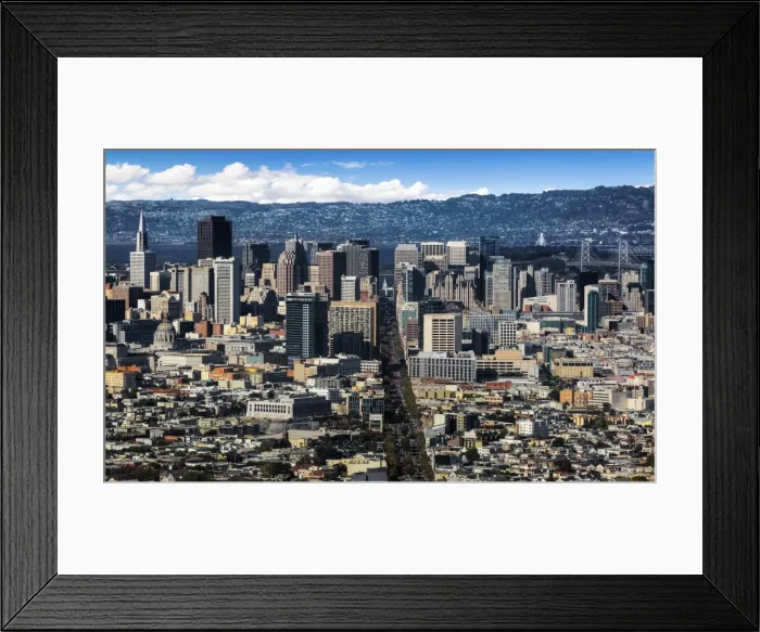Framed Print : Skyline Of Downtown San Francisco From Twin Peaks, California, United States, North America