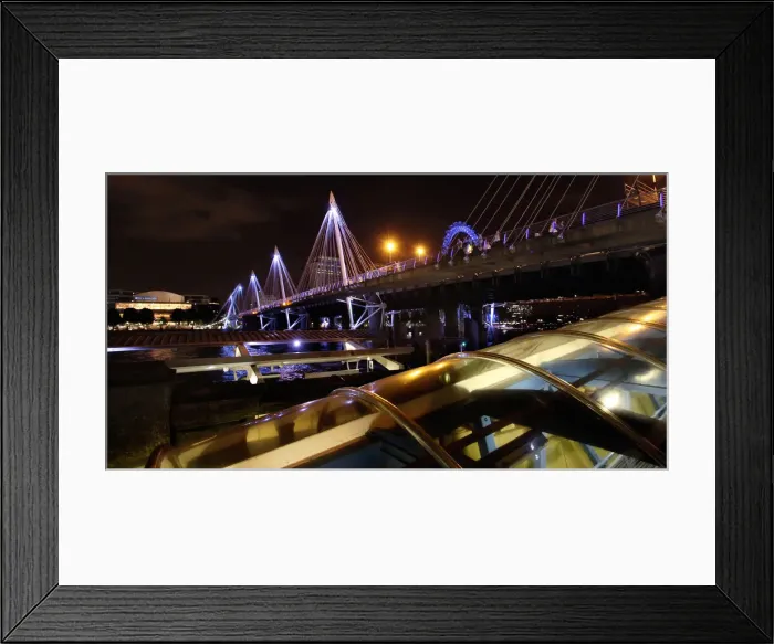 Framed Print : The Hungerford Bridge and Golden Jubilee Bridges, London, England, United Kingdom