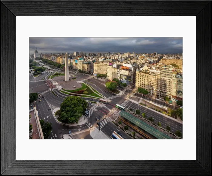 Framed Print : View Of The Obelisk Of Buenos Aires and 9 De Julio Avenue, Argentina, South America