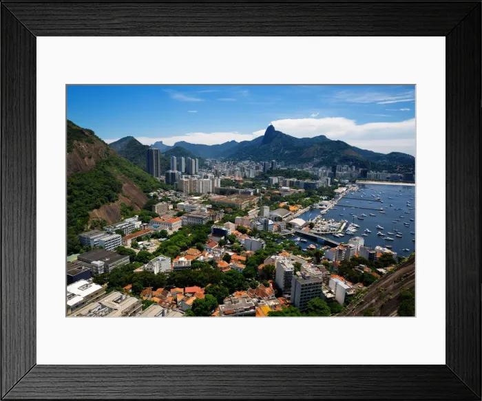 Framed Print : View Of Corcovado Mountains, Two Brothers And The City of Rio De Janeiro From Sugarloaf Mountain, Brazil, South America