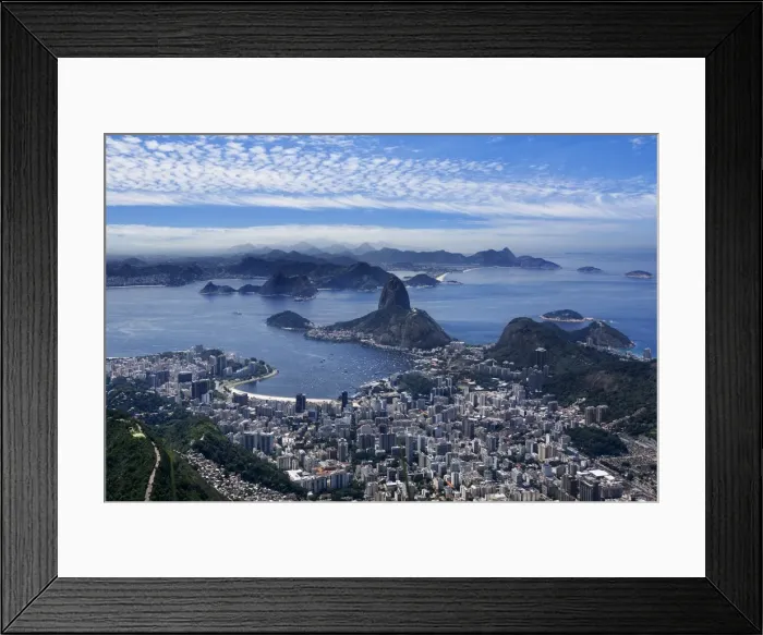 Framed Print : View Of Sugarloaf Mountain, Botafogo And The City of Rio De Janeiro, Brazil, South America