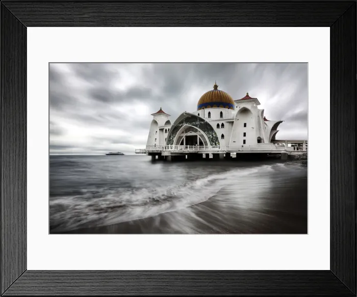Framed Print : Malacca Straits Mosque (Masjid Selat Melaka), Malaysia