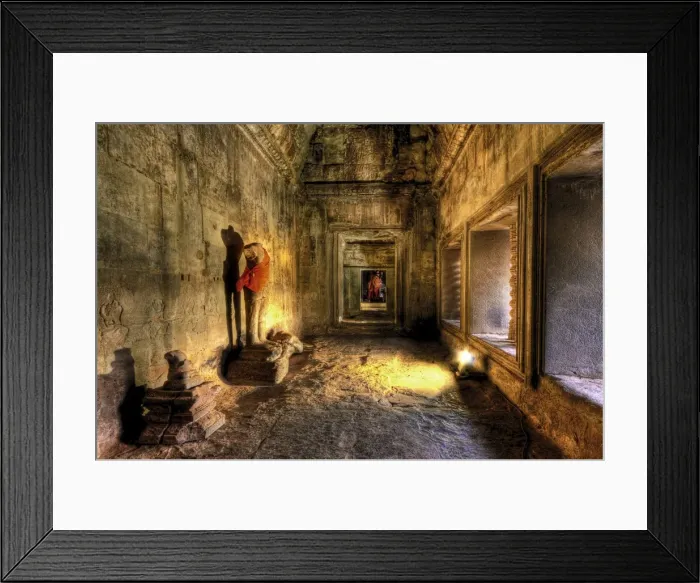 Framed Print : Headless Buddha Statue in Angkor Wat Temple, Siem Reap, Cambodia
