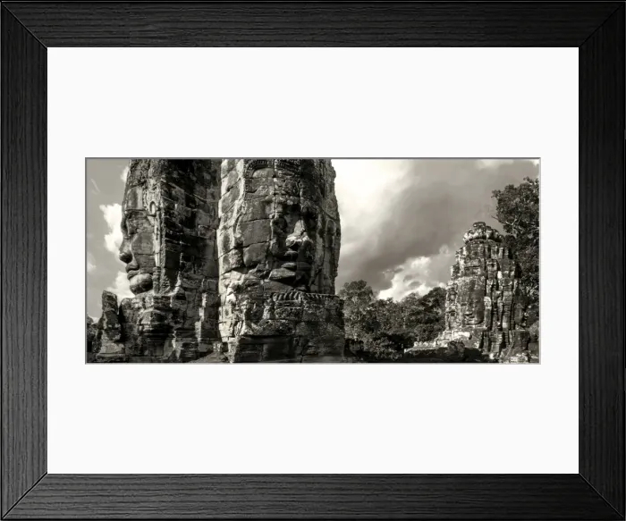 Framed Print : The Stone Faces Towers of Bayon, Angkor Thom, Siem Reap, Cambodia