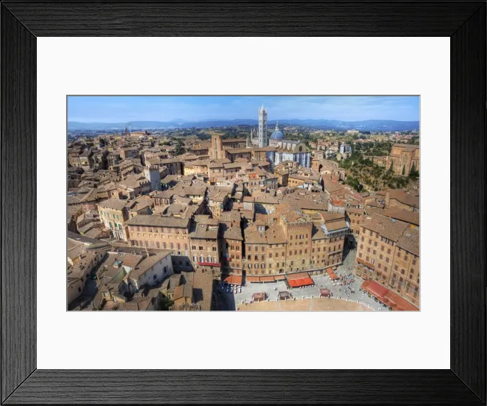 Framed Print : View of Piazza Del Campo & Siena Cathedral, Italy Framed Print : View of Piazza Del Campo & Siena Cathedral, Italy