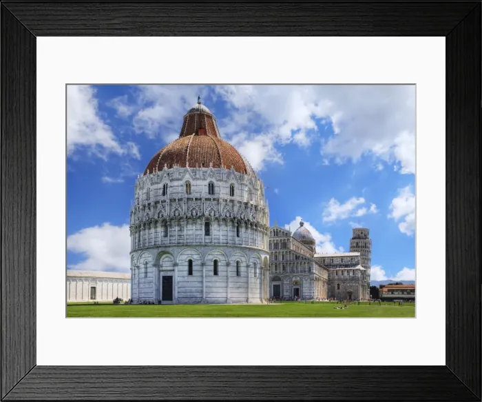 Framed Print : The Baptistery, Cathedral & Leaning Tower of Pisa Framed Print : The Baptistery, Cathedral & Leaning Tower of Pisa